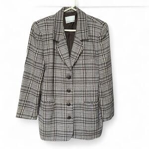 Dana Buchman vintage tweed plaid wool blend blazer size 10